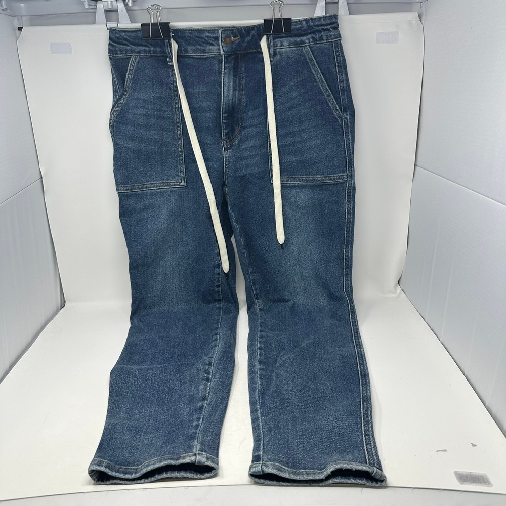 Judy Blue Jogger Jeans Women 11/30 Blue JB88779 MD Drawstring High Rise Pocket